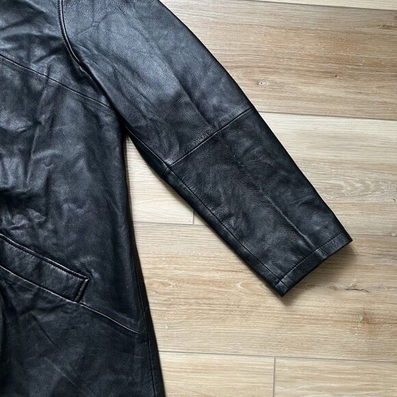 Jessica London Women's Plus Size A-Line Zip Front Leather Jacket - Size 20 - Picture 8 of 16